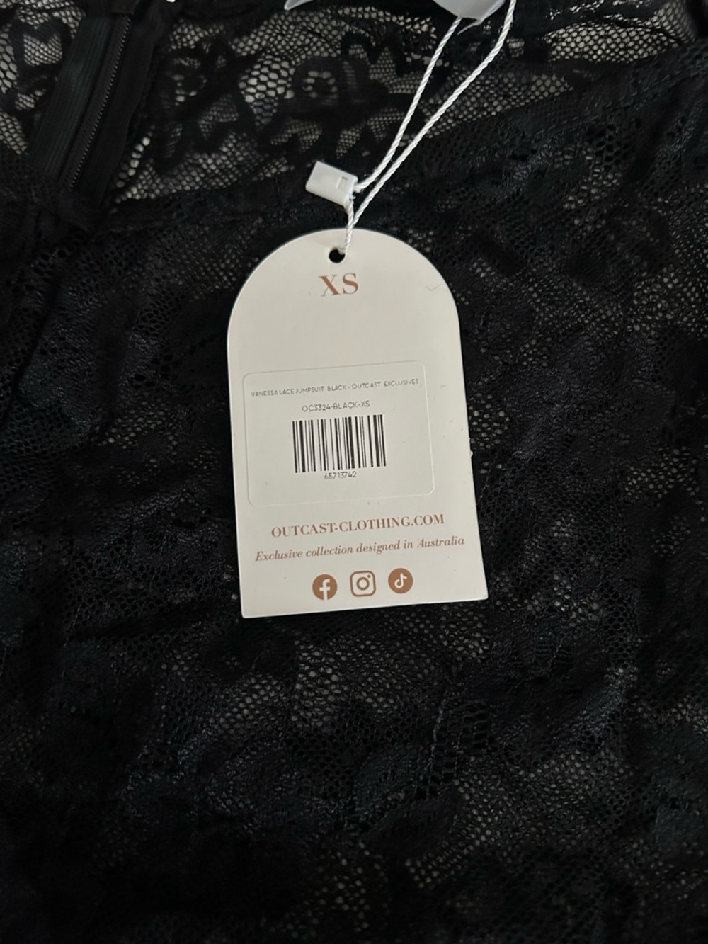 Black Lace Cutout Jumpsuit & Romper - Picture 5 of 5